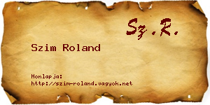 Szim Roland névjegykártya